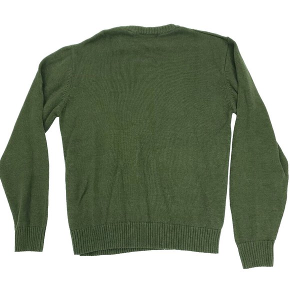 Oscar De La Renta Sweater Mens Large Green Cable Knit Pullover Casual Cotton - Picture 6 of 7